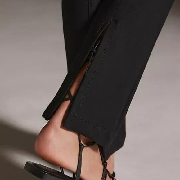 Anthropologie Maeve L NWT Slim Seamed Leggings Ponte Knit Black Large New - Picture 6 of 6